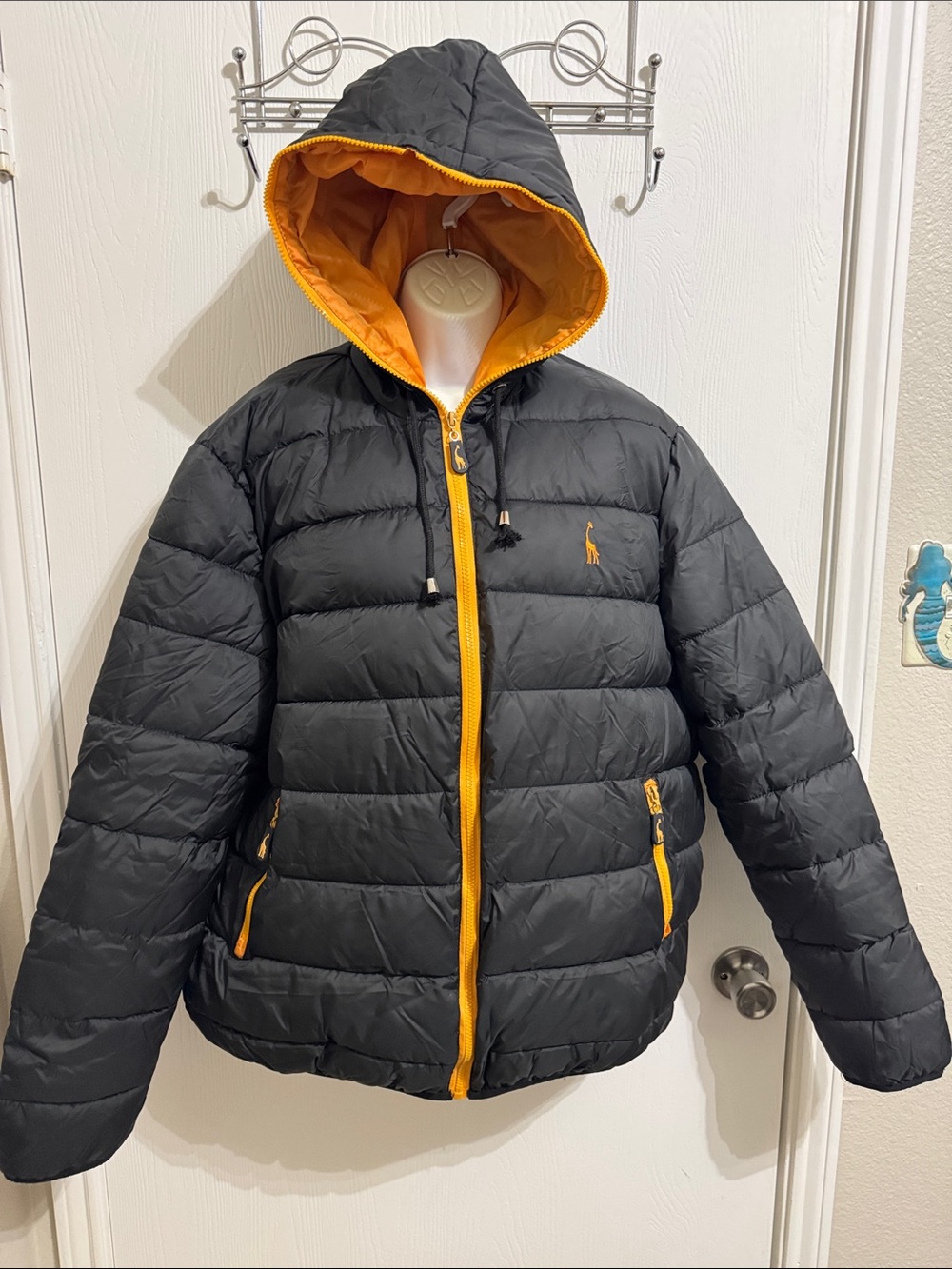 Winter Hooded Full Zip Coat Jacket Thicken Waterproof Windproof Mens XL Warm